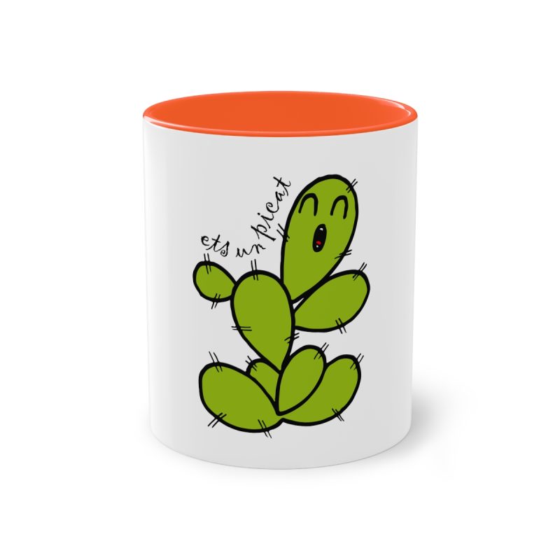 Taza bicolor - Naranja - Camiseta «Ets un picat» – Figuera de moro