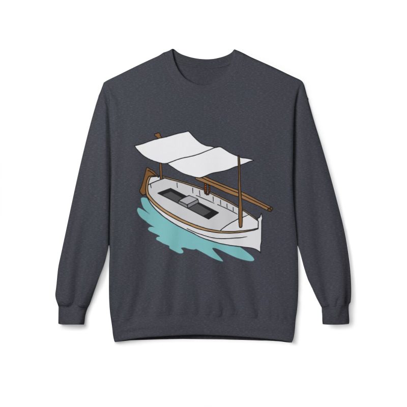 Sudadera Softstyle cuello redondo - Gris jaspeado oscuro - Llaüt il·lustrat