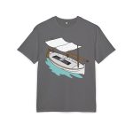 Camiseta oversize gruesa - Gris marengo jaspeado - Llaüt il·lustrat