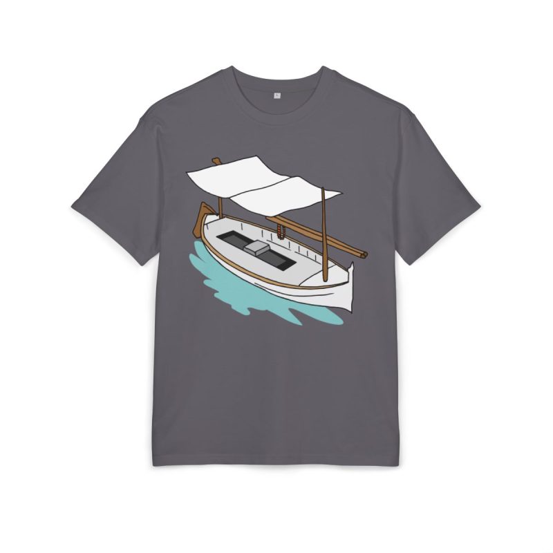 Camiseta oversize gruesa - Gris iman - Llaüt il·lustrat