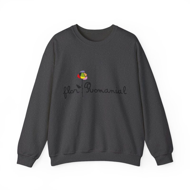 Sudadera cuello redondo - Gris oscuro jaspeado - Camiseta Flor Romaniál