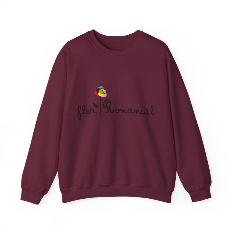 Sudadera cuello redondo - Granate - Camiseta Flor Romaniál