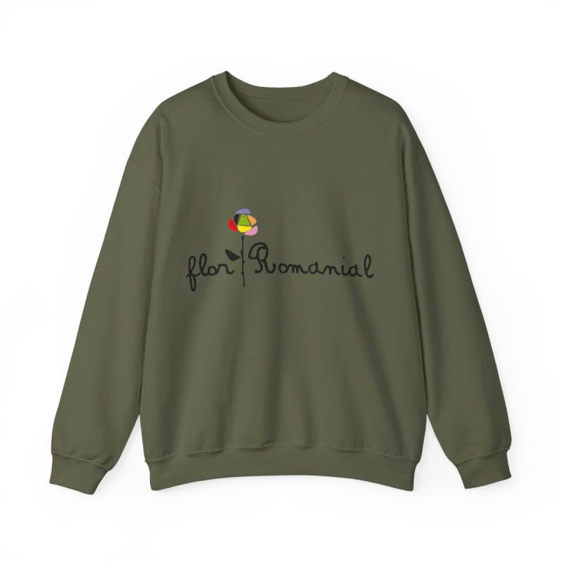 Sudadera cuello redondo - Verde militar - Camiseta Flor Romaniál