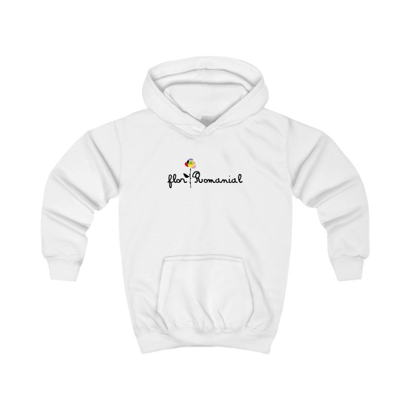 Sudadera con capucha infantil - Blanco artico - Camiseta Flor Romaniál Sudadera con capucha infantil - Blanco artico - Camiseta Flor Romaniál