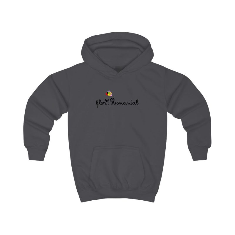 Sudadera con capucha infantil - Gris marengo - Camiseta Flor Romaniál