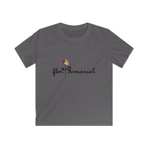 Camiseta infantil Softstyle - Gris marengo - Camiseta Flor Romaniál