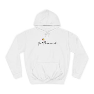 Sudadera universitaria - Blanco artico - Camiseta Flor Romaniál