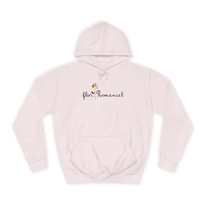 Sudadera universitaria - Rosa bebe - Camiseta Flor Romaniál