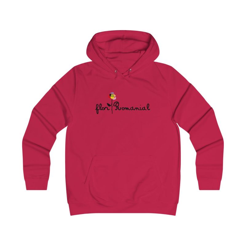Sudadera universitaria mujer - Rojo fuego - Camiseta Flor Romaniál