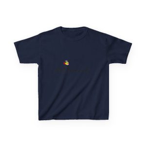 Camiseta infantil algodon grueso - Azul marino - Camiseta Flor Romaniál