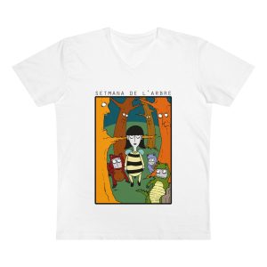 Camiseta hombre cuello de pico Presenter - Blanco - Setmana de l’Arbre
