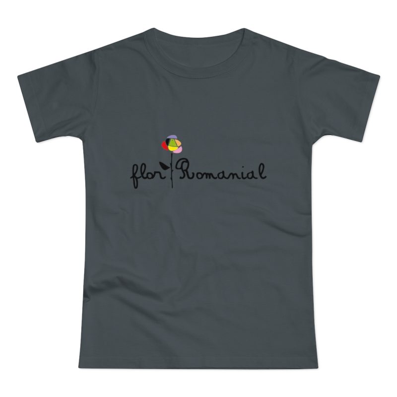 Camiseta mujer punto liso - Gris oscuro - Camiseta Flor Romaniál Camiseta mujer punto liso - Gris oscuro - Camiseta Flor Romaniál