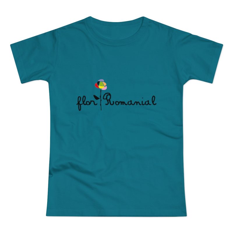 Camiseta mujer punto liso - Azul diva - Camiseta Flor Romaniál