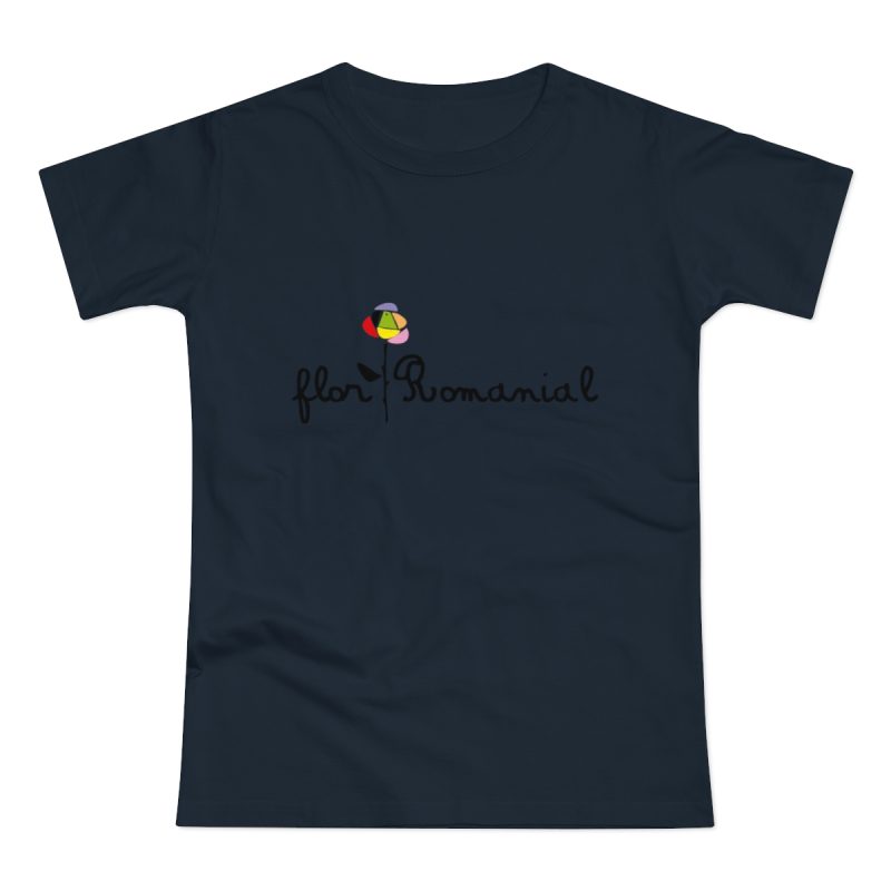 Camiseta mujer punto liso - Azul marino - Camiseta Flor Romaniál