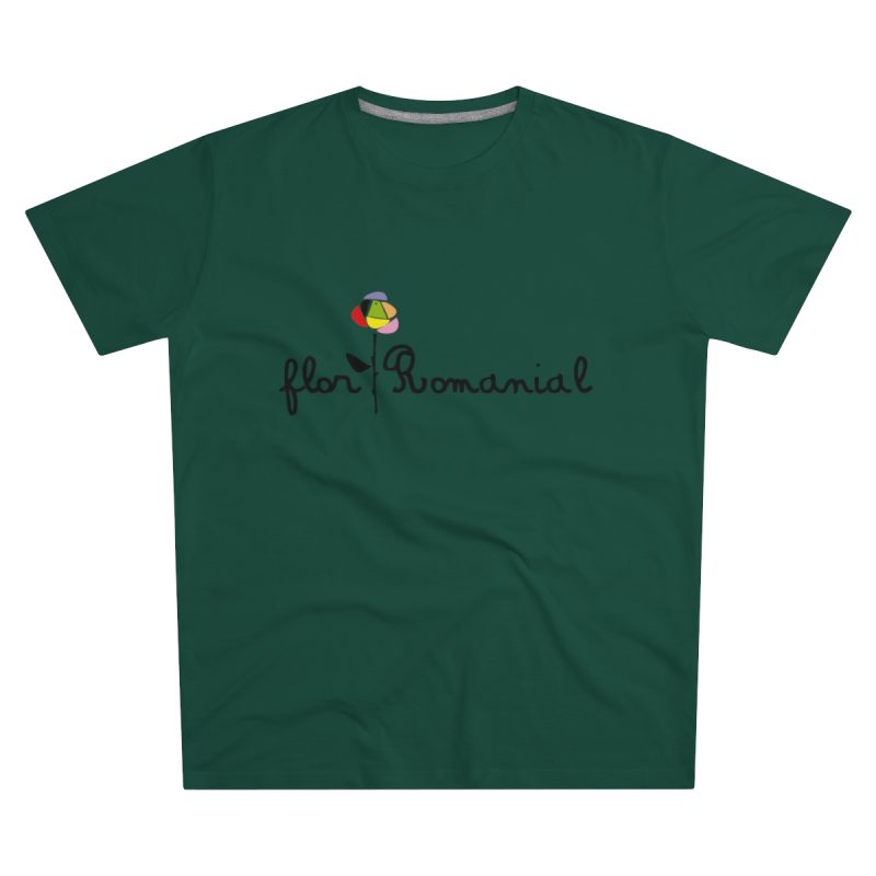 Camiseta hombre corte moderno - Verde botella - Camiseta Flor Romaniál