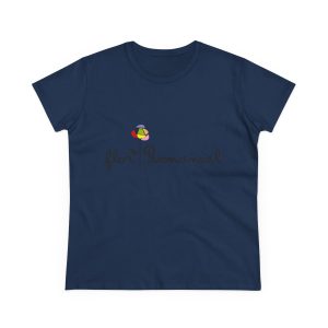 Camiseta mujer algodon medio - Azul marino - Camiseta Flor Romaniál