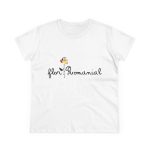 Camiseta mujer algodon medio - Blanco - Camiseta Flor Romaniál Camiseta mujer algodon medio - Blanco - Camiseta Flor Romaniál
