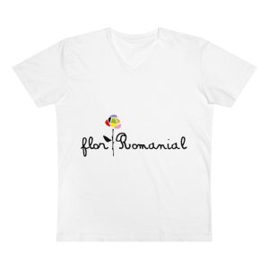 Camiseta hombre cuello de pico Presenter - Blanco - Camiseta Flor Romaniál