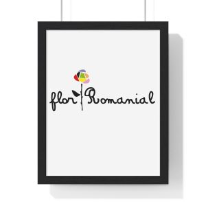 Poster enmarcado vertical - Negro - Camiseta Flor Romaniál