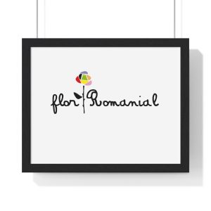 Poster enmarcado horizontal - Negro - Camiseta Flor Romaniál