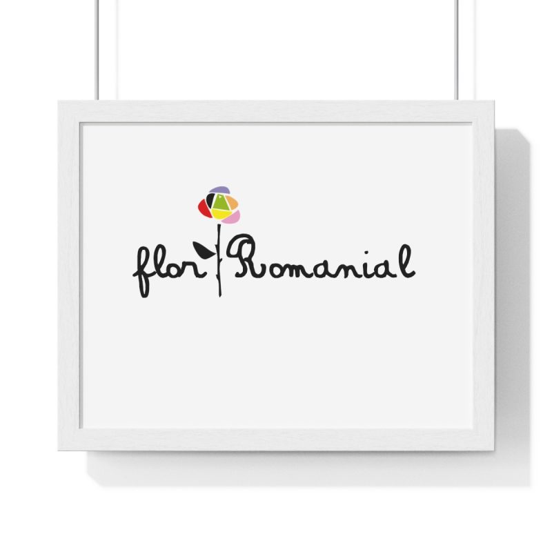 Poster enmarcado horizontal - Blanco - Camiseta Flor Romaniál