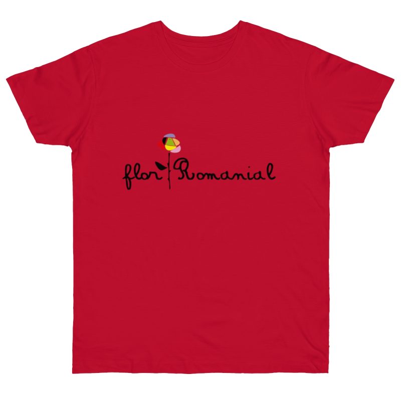 Camiseta punto liso - Rojo profundo - Camiseta Flor Romaniál