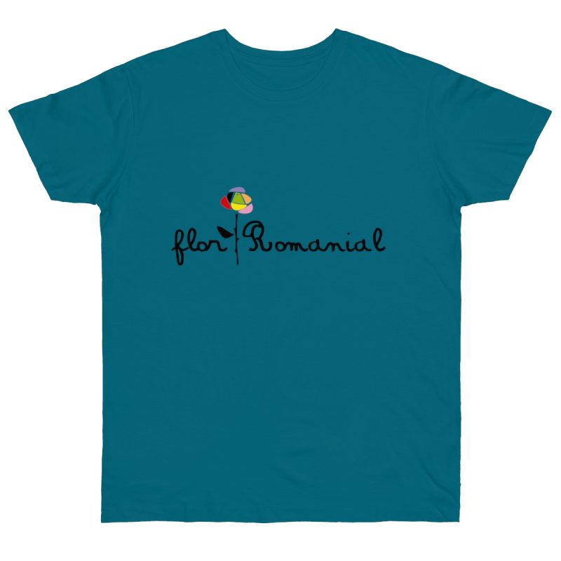 Camiseta punto liso - Azul diva - Camiseta Flor Romaniál