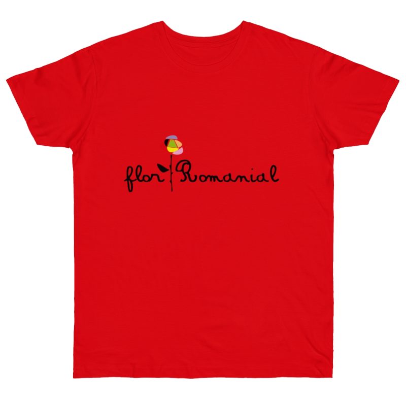 Camiseta punto liso - Rojo fuego - Camiseta Flor Romaniál