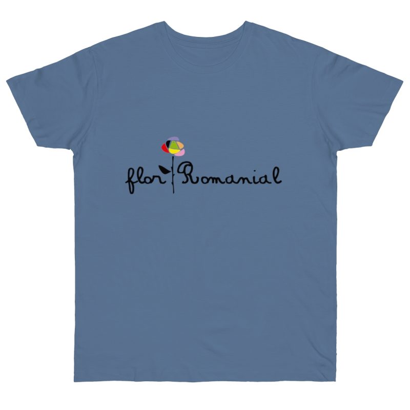 Camiseta punto liso - Azul vaquero - Camiseta Flor Romaniál