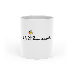 Taza con asa de corazon - Blanco - Camiseta Flor Romaniál
