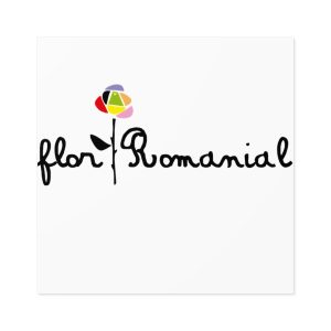 Pegatinas laminadas cuadradas - Camiseta Flor Romaniál