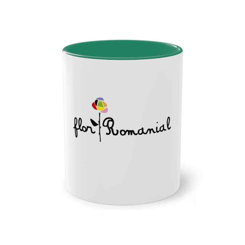 Taza bicolor - Verde oscuro - Camiseta Flor Romaniál
