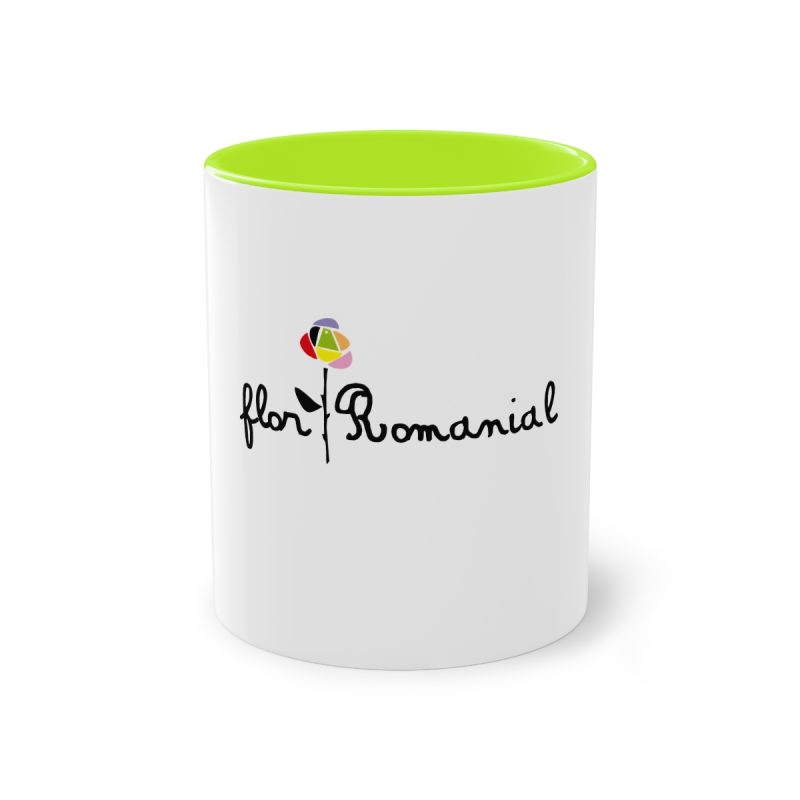 Taza bicolor - Verde claro - Camiseta Flor Romaniál