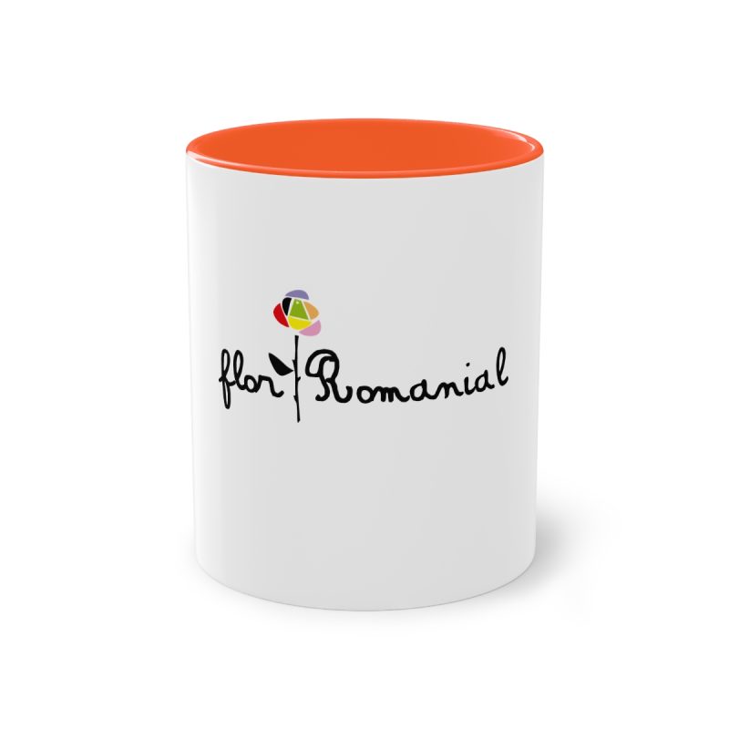 Taza bicolor - Naranja - Camiseta Flor Romaniál