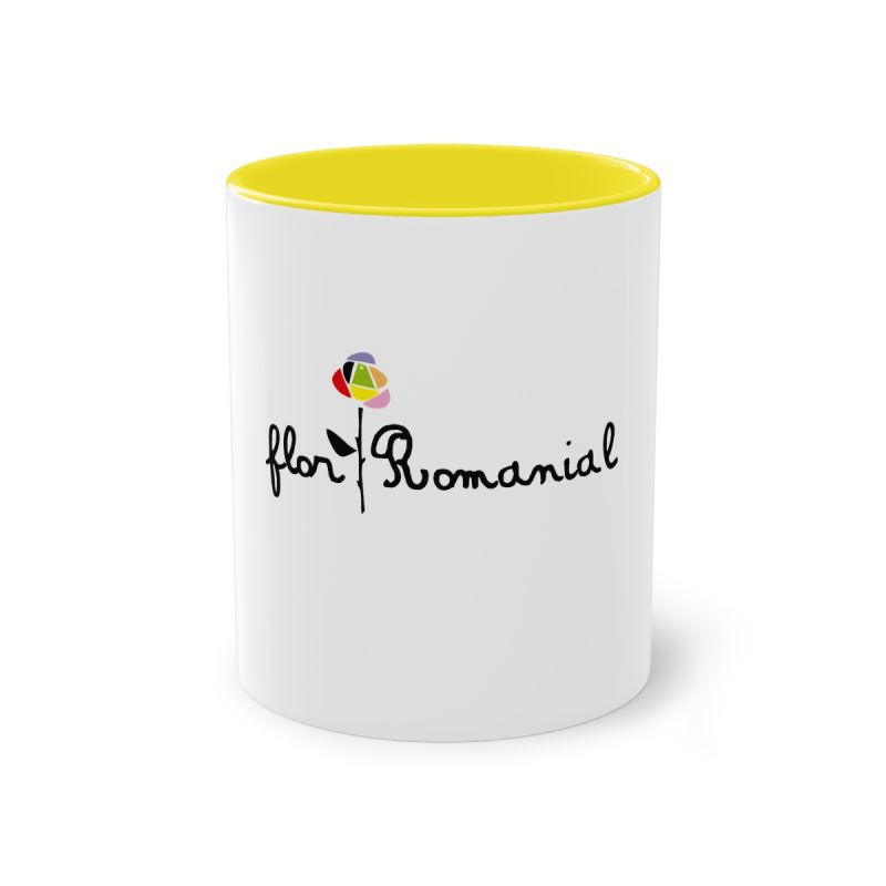 Taza bicolor - Amarillo - Camiseta Flor Romaniál