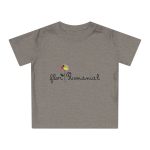 Camiseta de bebe - Gris jaspeado melange - Camiseta Flor Romaniál Camiseta de bebe - Gris jaspeado melange - Camiseta Flor Romaniál