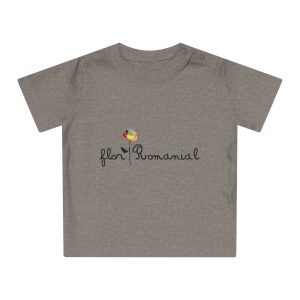 Camiseta de bebe - Gris jaspeado melange - Camiseta Flor Romaniál