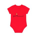 Body bebe manga corta organico - Rojo - Camiseta Flor Romaniál