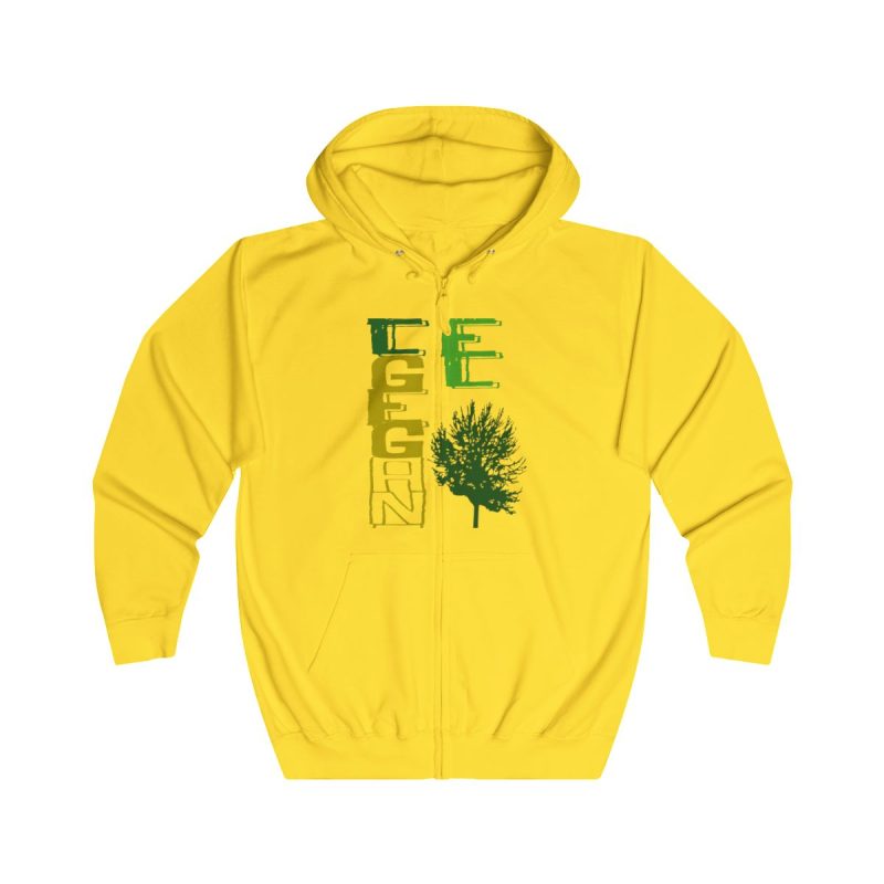 Sudadera con capucha y cremallera - Amarillo sol - Camiseta Gegant des Pi «ELEGANT»