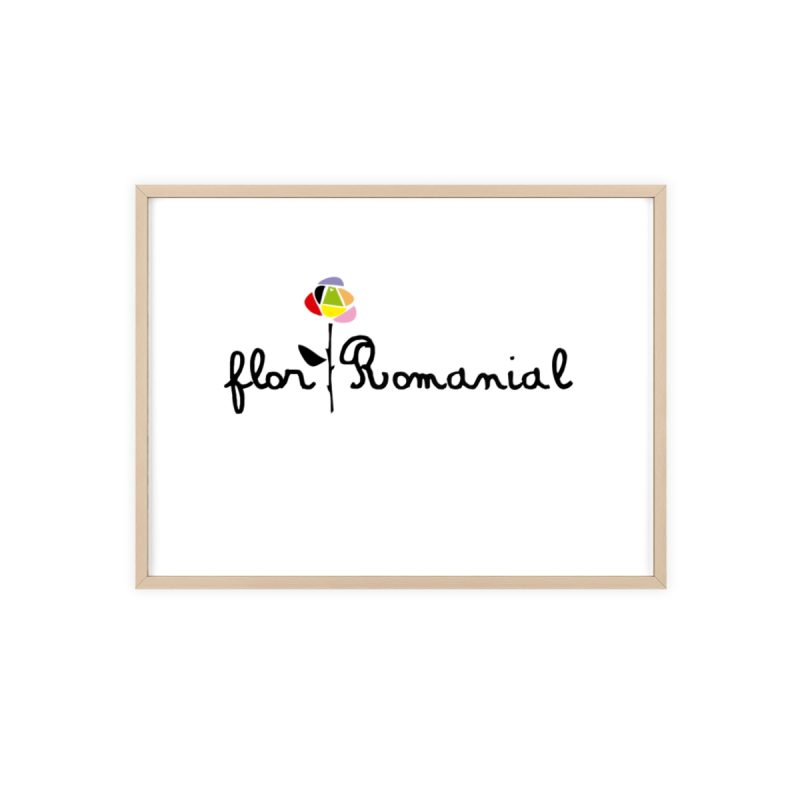 Poster con marco de madera - Marco de madera natural - Camiseta Flor Romaniál