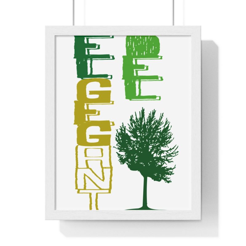 Poster enmarcado vertical - Blanco - Camiseta Gegant des Pi «ELEGANT»