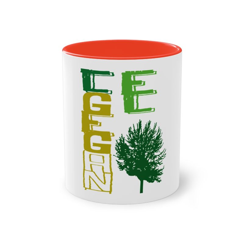 Taza bicolor - Rojo - Camiseta Gegant des Pi «ELEGANT»