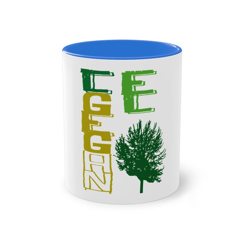 Taza bicolor - Azul Cambridge - Camiseta Gegant des Pi «ELEGANT»