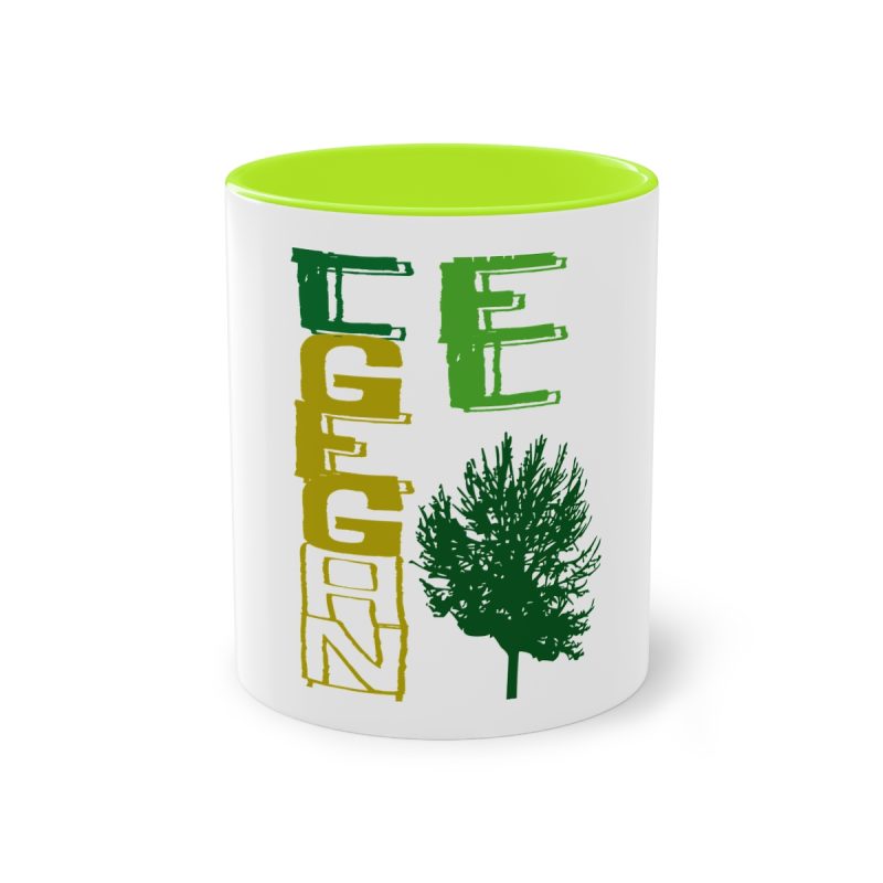 Taza bicolor - Verde claro - Camiseta Gegant des Pi «ELEGANT»