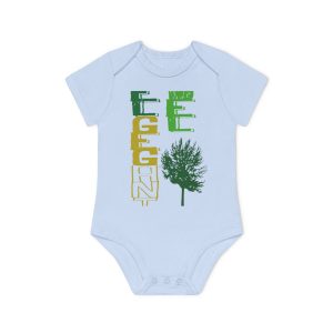 Body bebe manga corta organico - Azul empolvado - Camiseta Gegant des Pi «ELEGANT»
