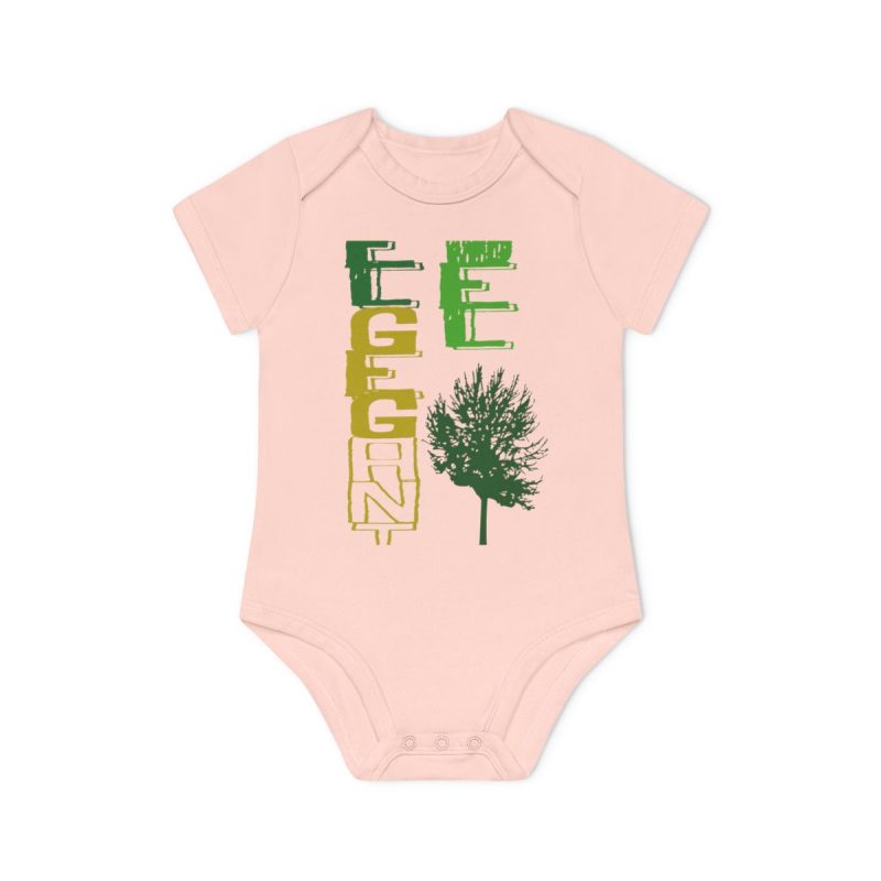 Body bebe manga corta organico - Rosa empolvado - Camiseta Gegant des Pi «ELEGANT»