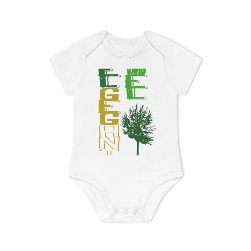 Body bebe manga corta organico - Blanco - Camiseta Gegant des Pi «ELEGANT»