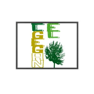 Poster con marco de madera - Marco negro - Camiseta Gegant des Pi «ELEGANT»