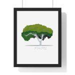 Poster enmarcado vertical - Negro - Camiseta número pi