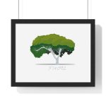 Poster enmarcado horizontal - Negro - Camiseta número pi
